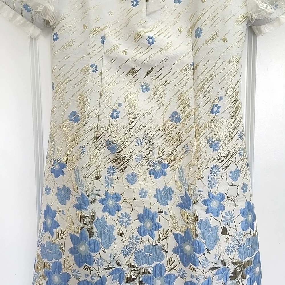 BURRYCO ALL SO FANCY MINIDRESS BLUE & GOLD LOOKALIKE LARGE